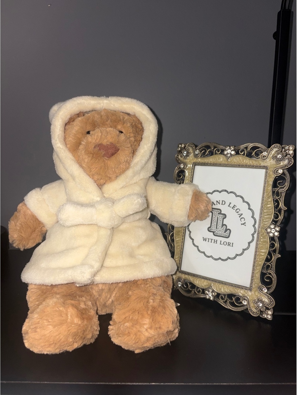 NWT Jellycat Bartholomew Bear in Bathrobe Plush | Cream Bunny Ear Robe BARM2BR
